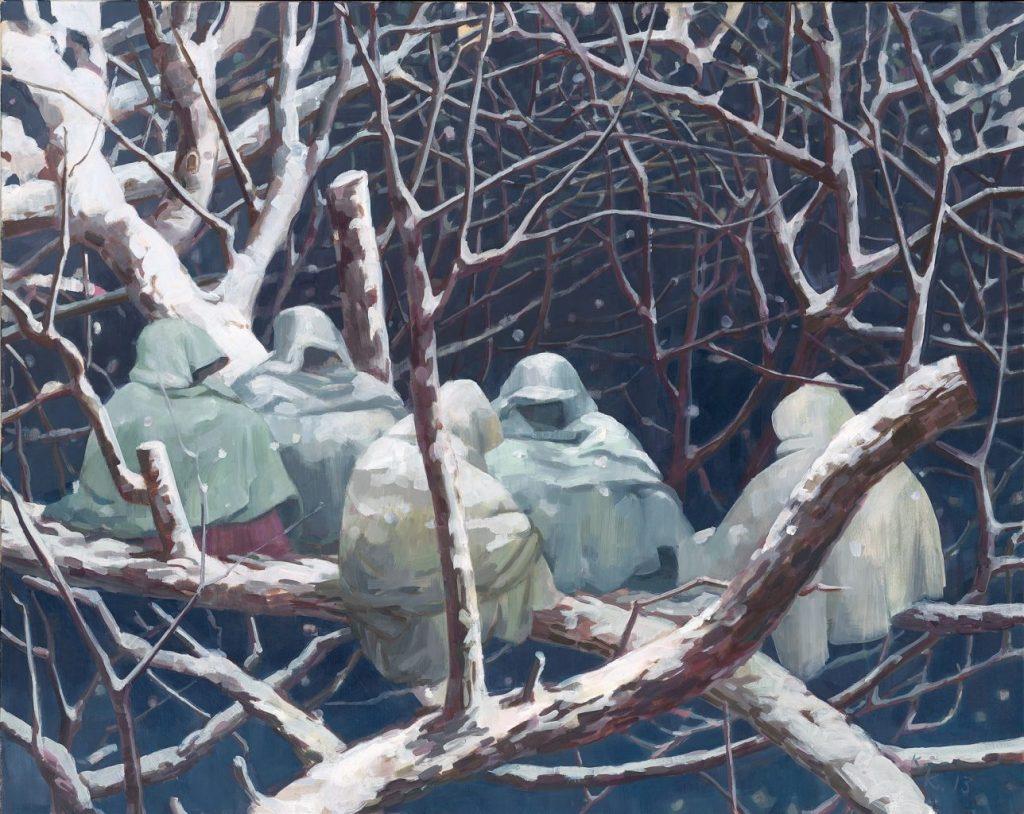 Katrin Kunert, Langer Winter, 2013, Mischtechnik auf Leinwand, 120 x 150 cm